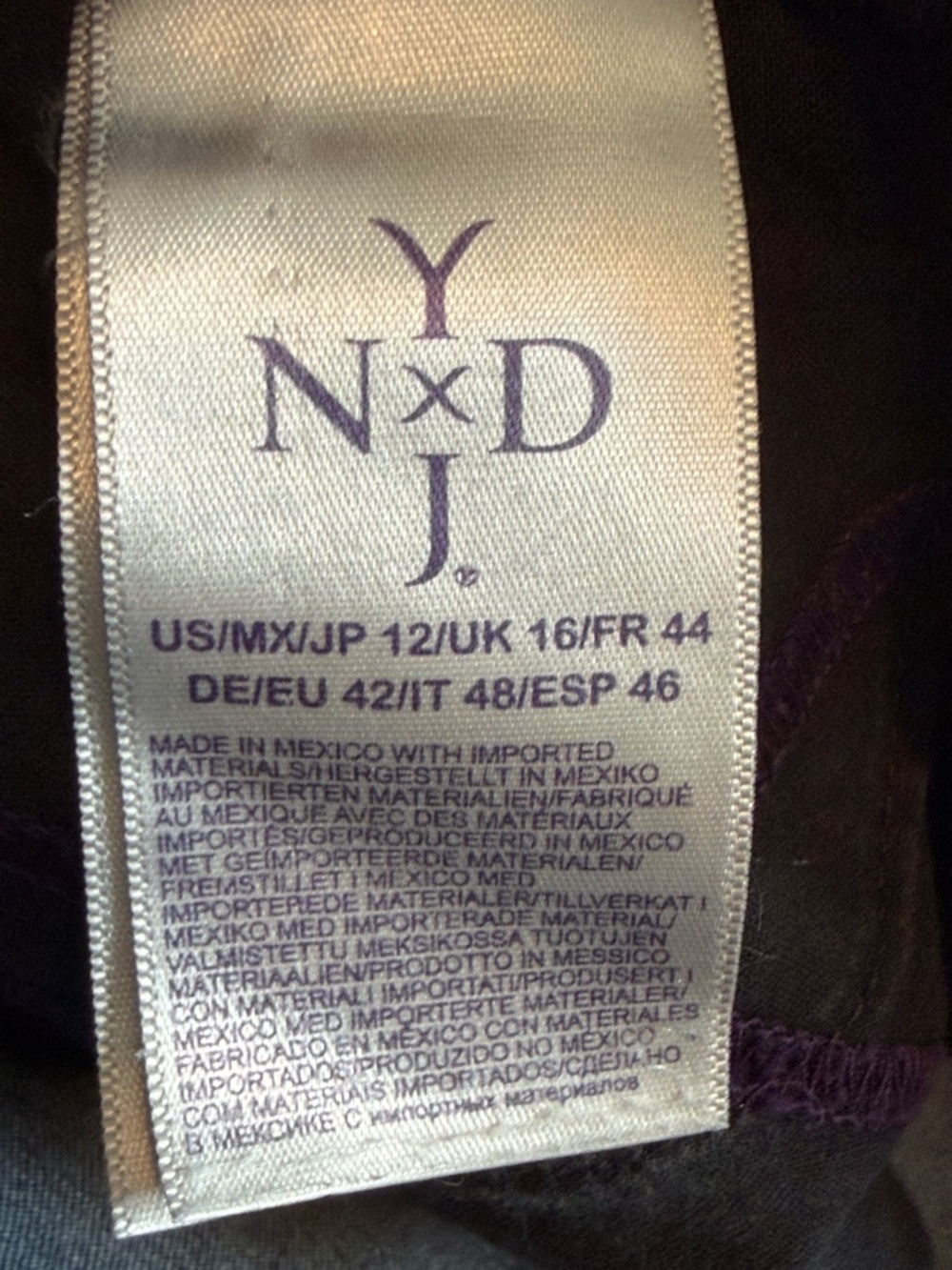 NYDJ Dark Indigo Denim, Straight Leg, size 12 (inseam: 31 inches) - Picture 5 of 6